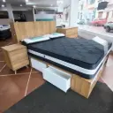 Combo Gacela Sommier 1.40 + 2 M. de Luz + Cómoda Eda/Kalmar