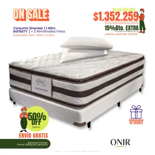 Combo Conjunto SHANKAR + Almohadas Viscoelásticas de REGALO 