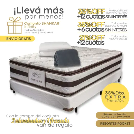 Conjunto SHANKAR + Almohadas + Manta de REGALO